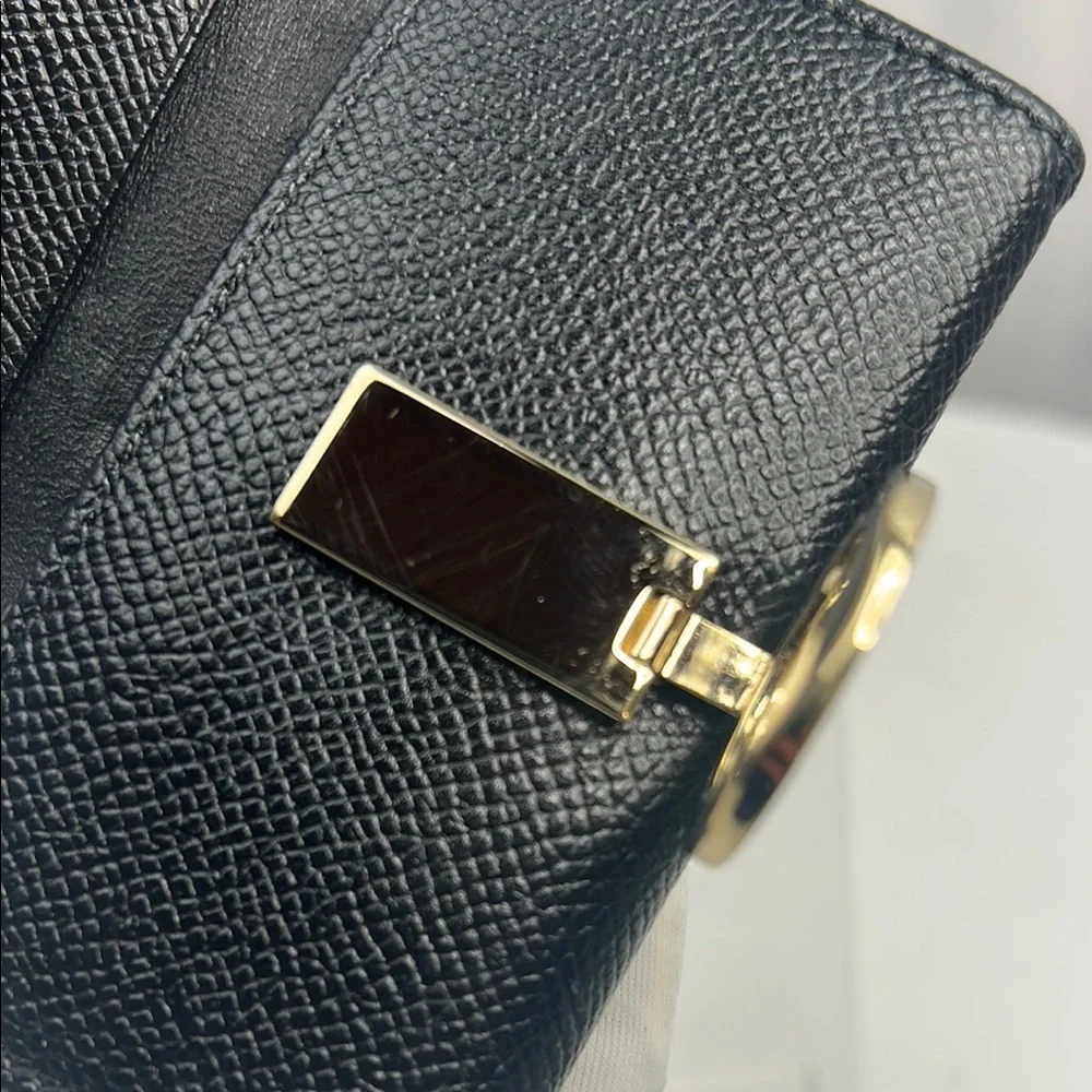 BVLGARI Bulgari ring clip logo 5 ring key case leather black